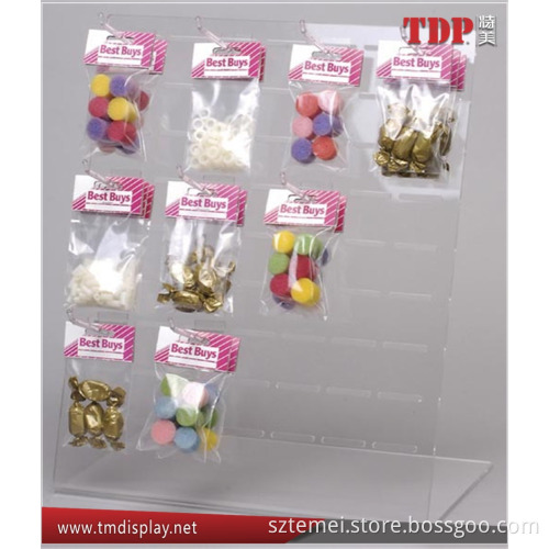 L shape countertop clear acrylic pegboard display with hook
